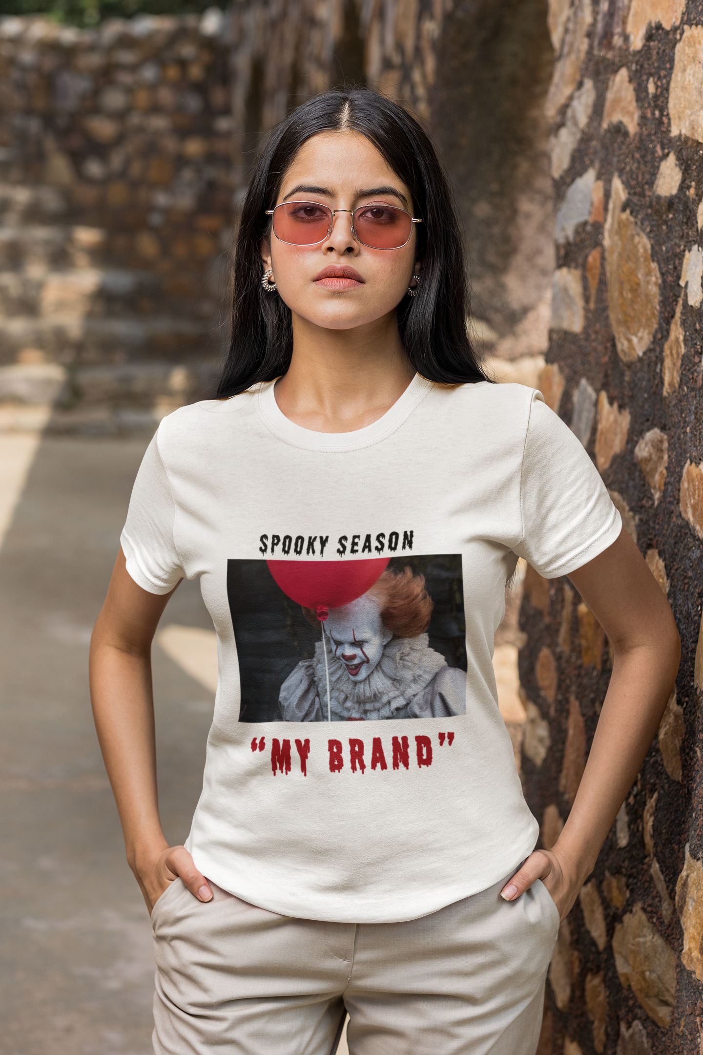 Halloween "Spooky Season My Brand" Clown T-Shirt short sleeved